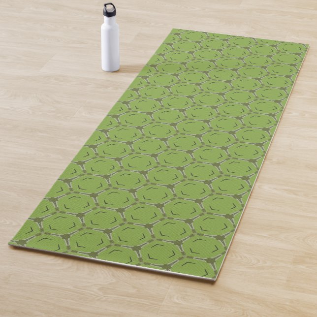 Green Geometric Design Yoga Mat (In Situ)