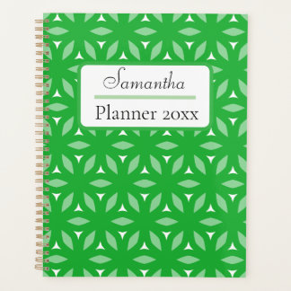 Green Geometric Floral Abstract Planner