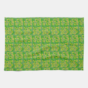 Green Geometric Kitchen Towel