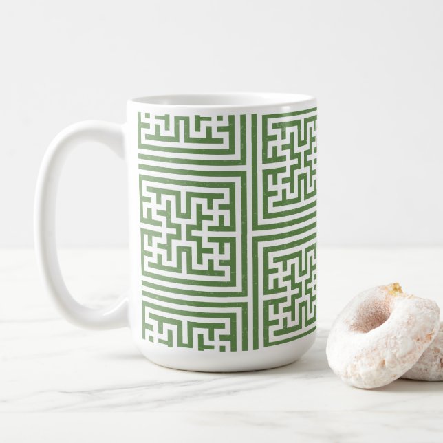 Green Geometric Mug (With Donut)