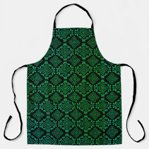 Green Geometric Pattern / Indian Print  Apron
