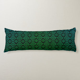 Green Geometric Pattern / Indian Print Body Pillow