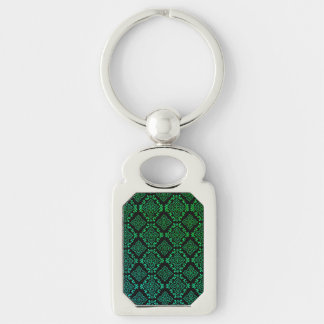 Green Geometric Pattern / Indian Print Keychain