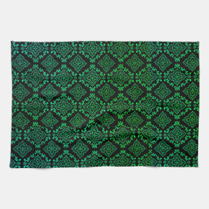 Green Geometric Pattern / Indian Print  Kitchen Towel