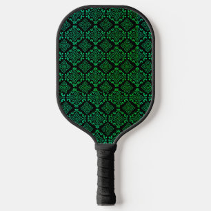 Green Geometric Pattern / Indian Print Pickleball Paddle