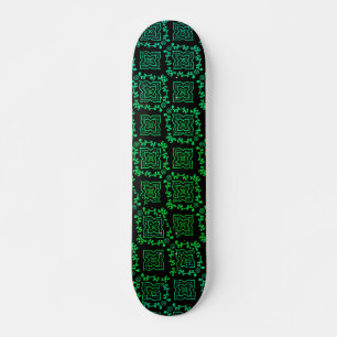 Green Geometric Pattern / Indian Print Skateboard