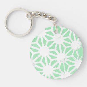 Green geometric pattern keychain