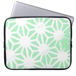 Green geometric pattern laptop sleeve