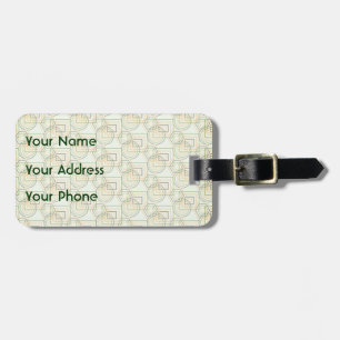 Green Geometric Pattern Luggage Tag