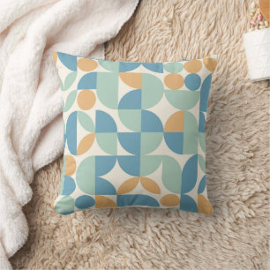 Green Geometric pattern mosaic Throw Pillow