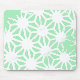 Green geometric pattern mouse pad