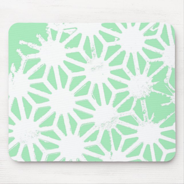 Green geometric pattern mouse pad (Front)