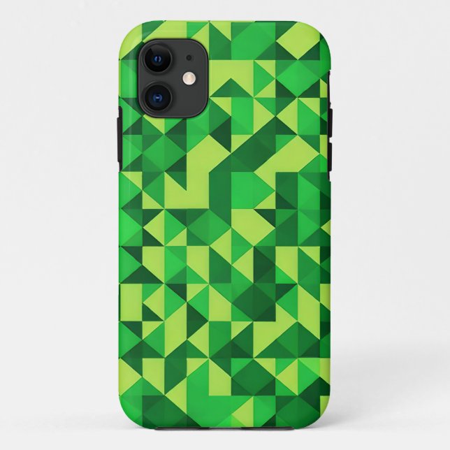 Green Geometric Pattern St Patrick's Day Case-Mate iPhone Case (Back)