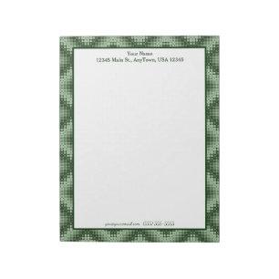 Green Geometric Plaid Customizable Notepad