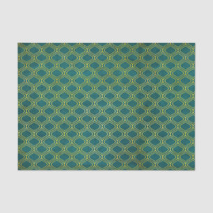 Green Geometric Retro Tissue Paper