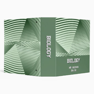 Green Geometric Shapes and Stripes School Subject Binder