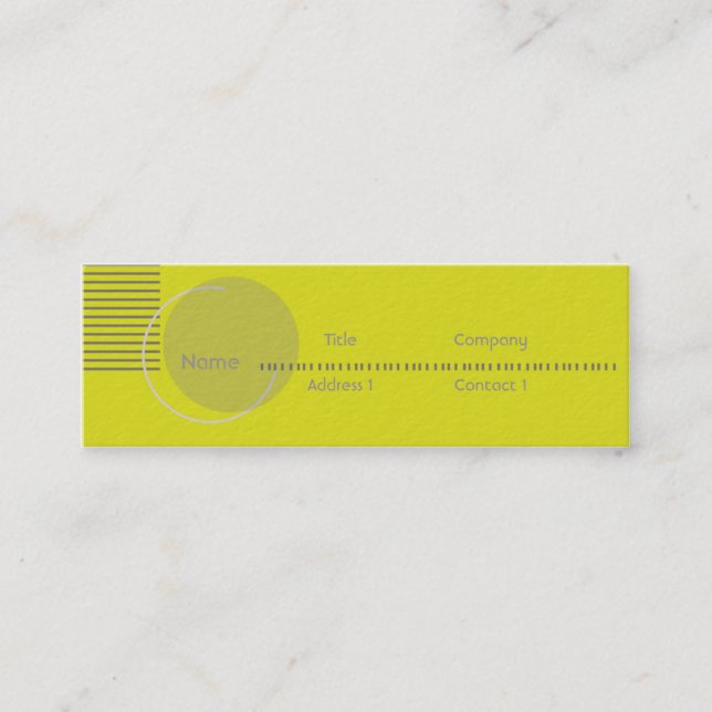 Green Geometric - Skinny Mini Business Card (Front)