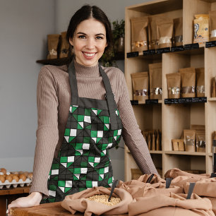 Green Geometric Squares Apron