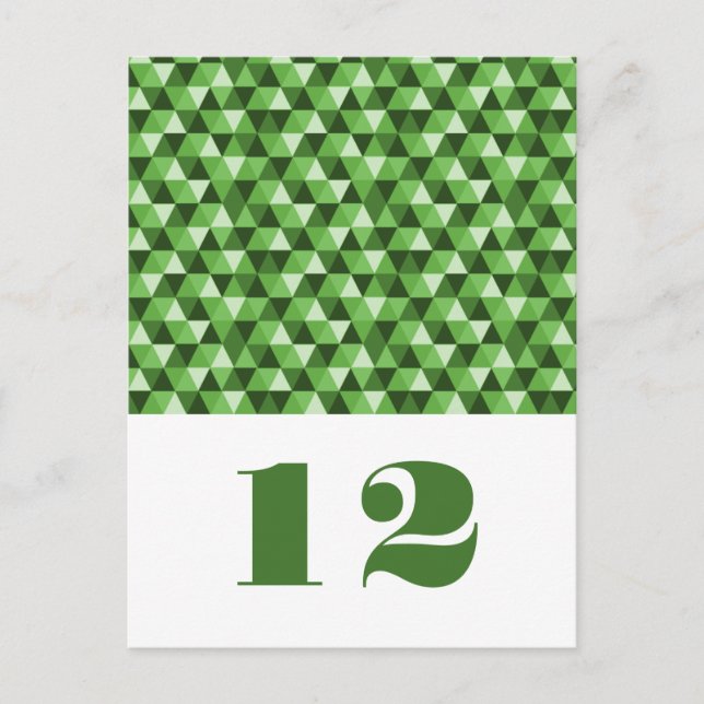 Green Geometric Triangles Table Postcard (Front)
