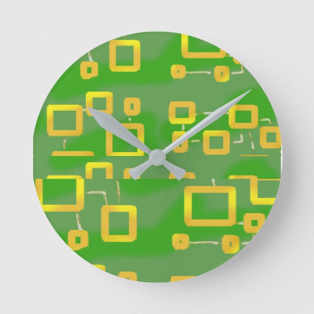 Green Geometric Wall Clock (Front)