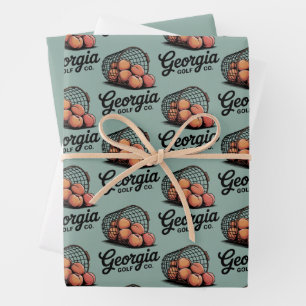 Green Georgia Golf Co Range Bucket  Wrapping Paper Sheet