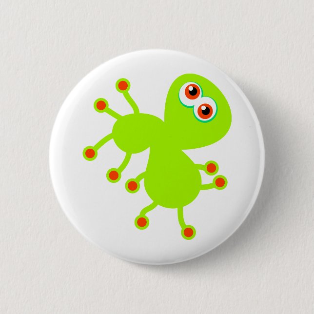 Green Germ 2 Inch Round Button (Front)