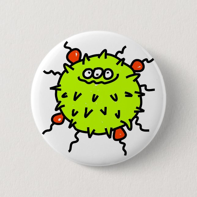 Green Germ 2 Inch Round Button (Front)