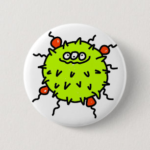 Green Germ 2 Inch Round Button