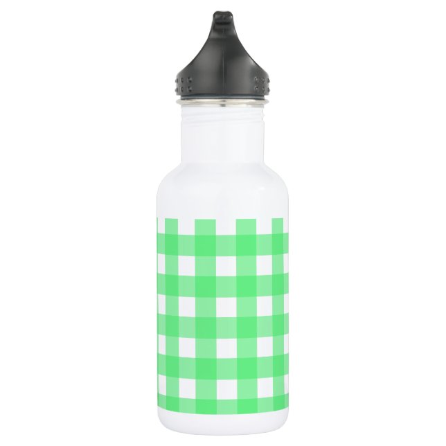 Green gingham 532 ml water bottle (Right)