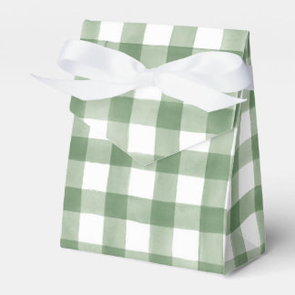Green Gingham Baby Shower  Favor Box
