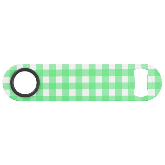 Green gingham bar key (Front (Horizontal))