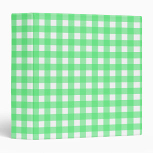 Green gingham binder