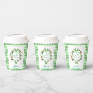 Green Gingham Charm Baby Shower Paper Cups