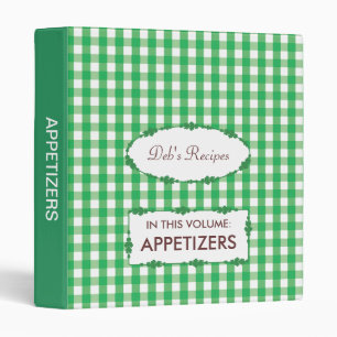 Green Gingham Check Pattern Binder