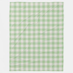 Green Gingham Check Pattern Fleece Blanket