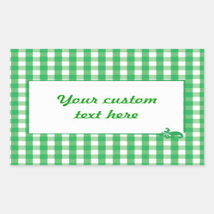 Green Gingham Check Pattern Sticker