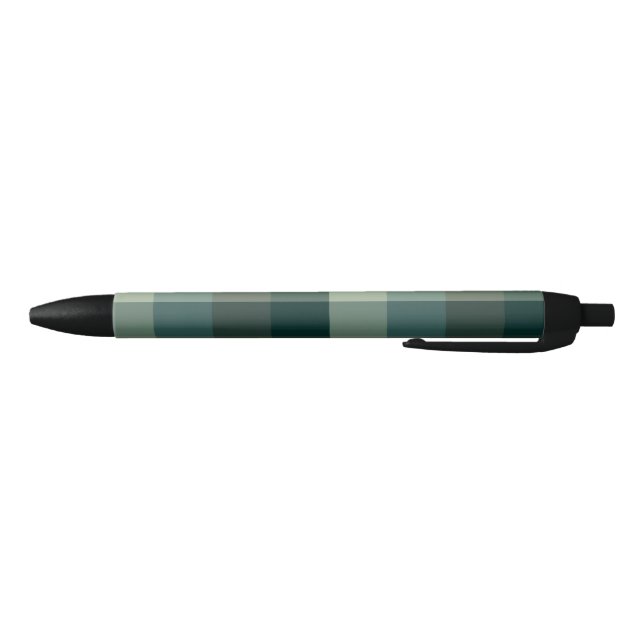 Green Gingham Check Plaid Design  Black Ink Pen (Bottom)