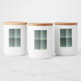 Green Gingham Check Plaid Design  Food Label