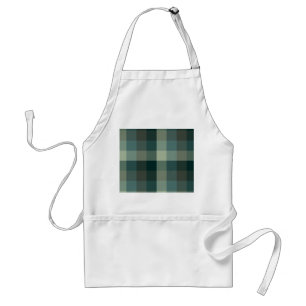 Green Gingham Check Plaid Design Standard Apron