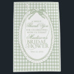 Green Gingham Coquette Bow Bridal Shower Favors Medium Gift Bag<br><div class="desc">A charming blend of classic and coquette, this pastel gingham party collection brings a soft, preppy touch to your celebration. Featuring delicate gingham patterns paired with sweet bow accents, each piece is designed to create a light, feminine, and effortlessly polished party aesthetic. Perfect for showers, birthdays, and garden-inspired gatherings, this...</div>