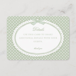 Green Gingham Coquette Bow Details Card