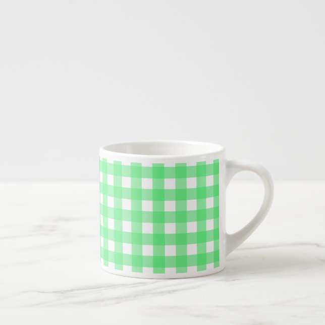 Green gingham espresso cup (Right)