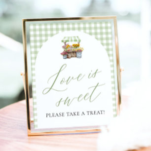 Green Gingham Fresh Off The Market Love is Sweet Poster