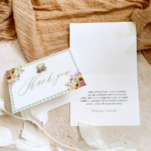 Green Gingham Fresh Off The Market Thank you Card