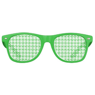 Green Gingham Fun St. Patrick's Day Retro Sunglasses