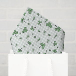 Green Gingham Gender Neutral St Patricks Day Tissue Paper