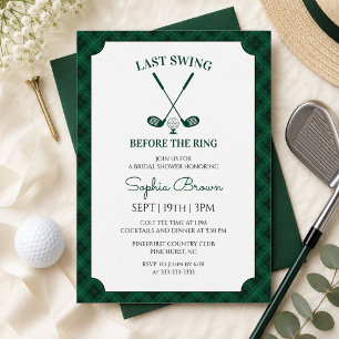 Green Gingham Golf Bridal Shower Invitation