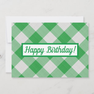 Green Gingham Greeting Card