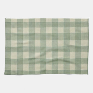 Green Gingham kitchen towel