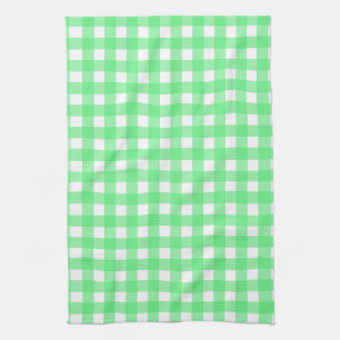 Green gingham kitchen towel